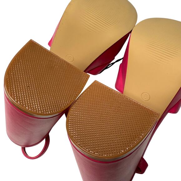 Rampage Open Toe Ankle Strap Patricia Platform Block Heel Sandals Size 8 Pink - Picture 14 of 15